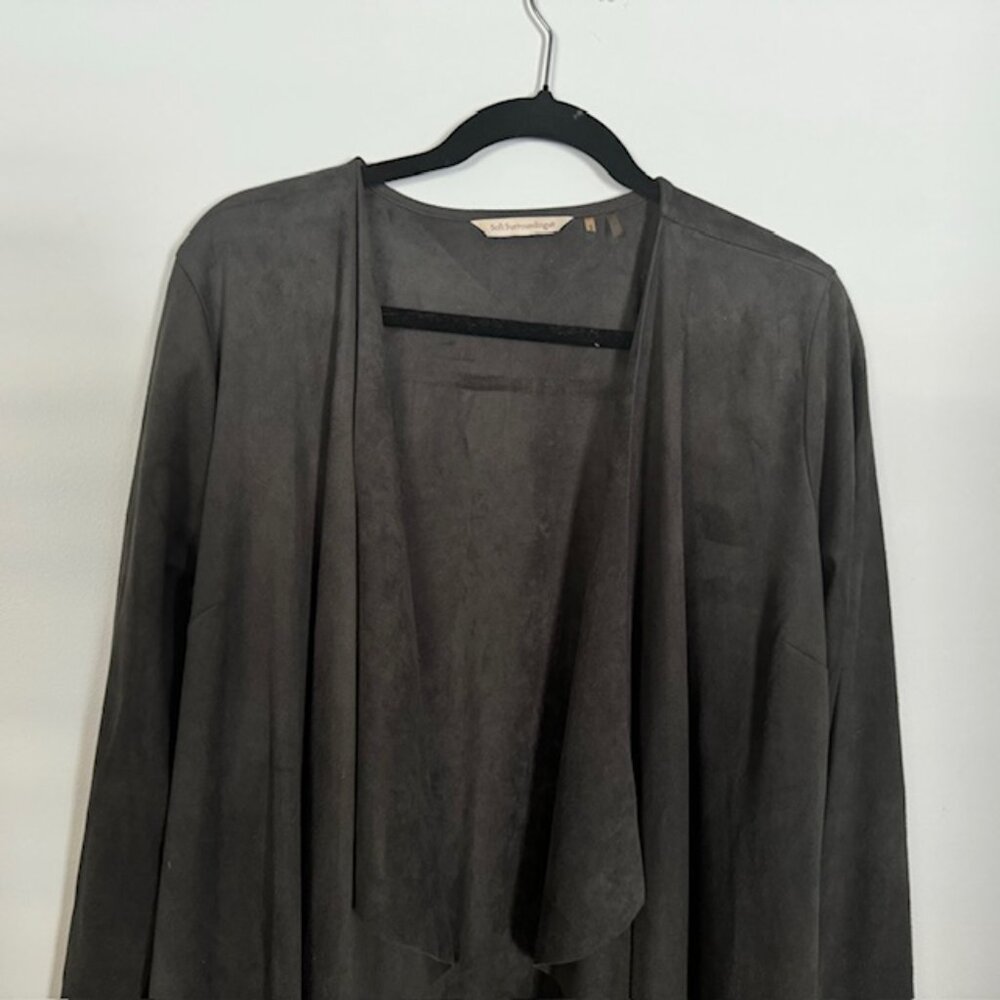 Soft Surroundings Open Front Waterfall Cardigan Size Large - Picture 4 of 6